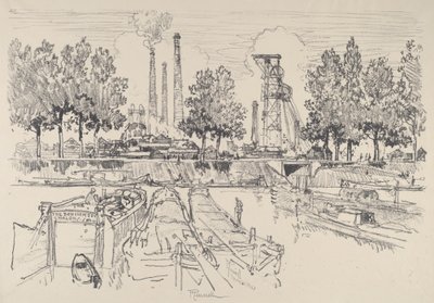 Kopalnie węgla, Monceau, Francja, 1911. autorstwa Joseph Pennell