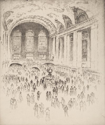 Concourse, Grand Central, Nowy Jork, 1919. autorstwa Joseph Pennell