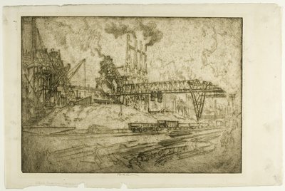 Żurawie, Bessemer autorstwa Joseph Pennell