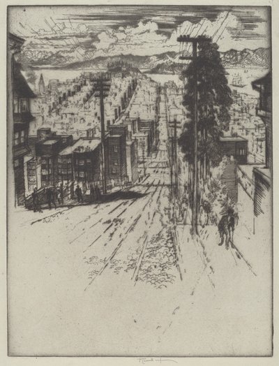 Down and Up the Hills to the Bay, San Francisco autorstwa Joseph Pennell