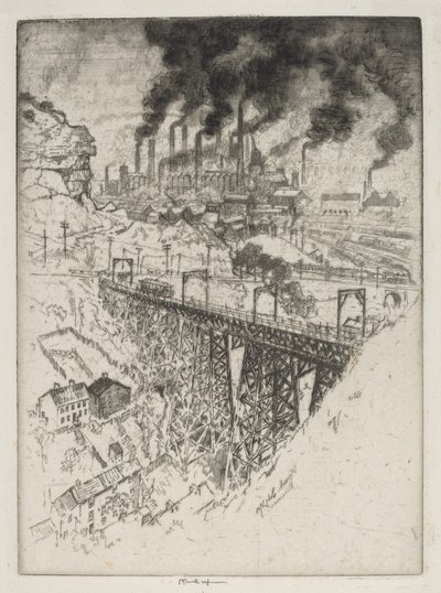 Edgar Thomson Works, Bessemer autorstwa Joseph Pennell