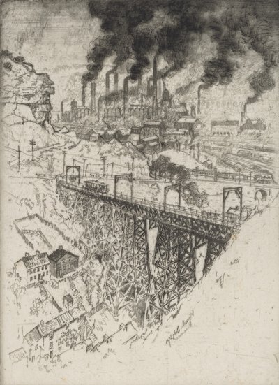 Edgar Thomson Works, Bessemer, 1909. autorstwa Joseph Pennell