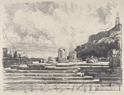 Eleusis, chodnik świątyni autorstwa Joseph Pennell