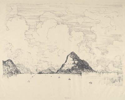 Wejście do Kanału od strony Pacyfiku, 1912 r. autorstwa Joseph Pennell
