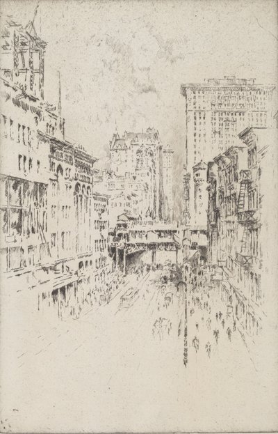 Czterdziesta Druga Ulica, 1904. autorstwa Joseph Pennell
