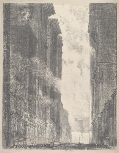 Czwarta Aleja, 1910. autorstwa Joseph Pennell