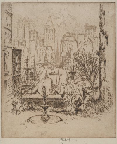 Od Clark Street do Wall Street, 1924 autorstwa Joseph Pennell