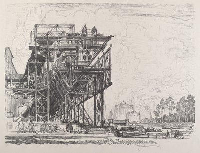 Gazownia z kanału, Berlin autorstwa Joseph Pennell