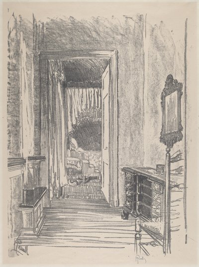Przedpokój do sypialni, Stenton, 1912. autorstwa Joseph Pennell