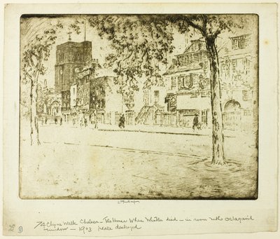 Dom, w którym zmarł Whistler autorstwa Joseph Pennell