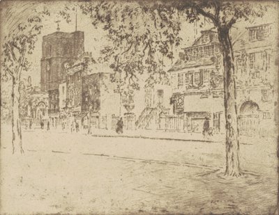 Dom, w którym zmarł Whistler, 1904. autorstwa Joseph Pennell