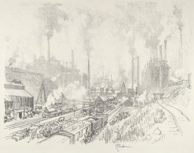 W Krainie Żelaza i Stali, 1916. autorstwa Joseph Pennell