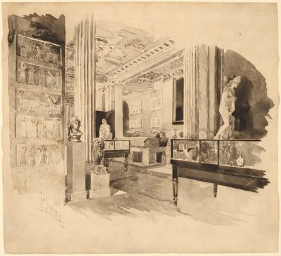 Wnętrze, Muzeum Fitzwilliam autorstwa Joseph Pennell