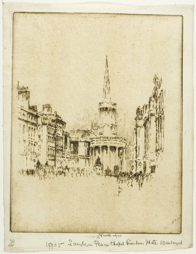 Kaplica Langham Place autorstwa Joseph Pennell