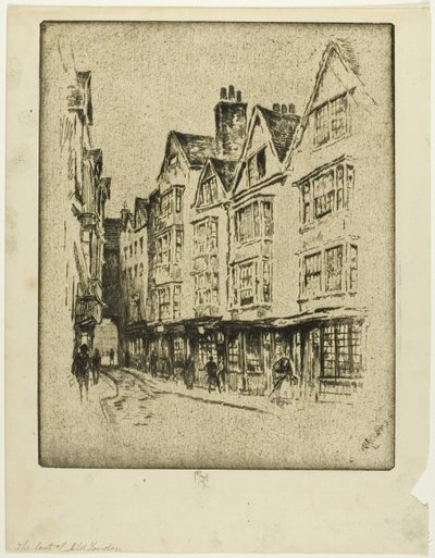 Last of Old London, Cloth Fair autorstwa Joseph Pennell
