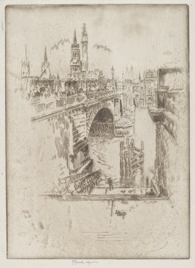 Schody na moście londyńskim autorstwa Joseph Pennell