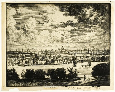 Londyn nad Hampstead autorstwa Joseph Pennell