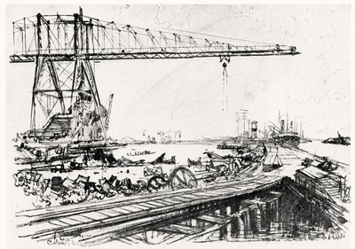 Góra Nadzieja, płyta II z Kanału Panamskiego autorstwa Josepha Pennella, 1912 (węgiel) autorstwa Joseph Pennell