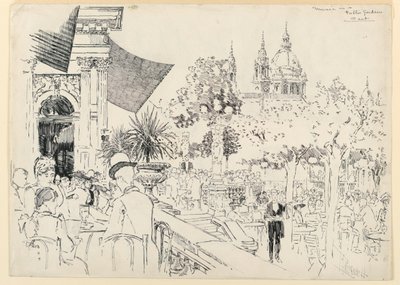 Muzyka w publicznym ogrodzie autorstwa Joseph Pennell