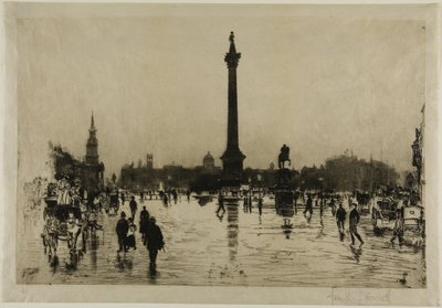 Pomnik Nelsona, Trafalgar Square, Londyn autorstwa Joseph Pennell