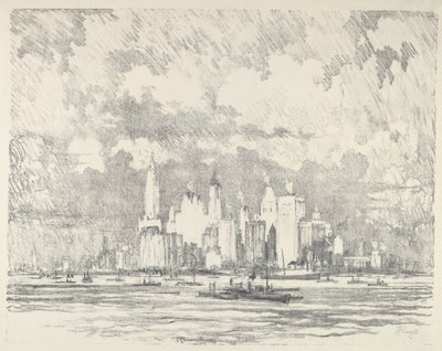 Nowy Jork z Ellis Island autorstwa Joseph Pennell