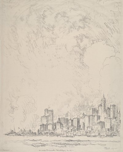 Nowy Jork z Brooklynu autorstwa Joseph Pennell