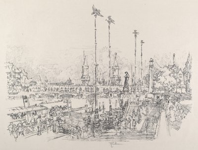 Most Oberbaum, Berlin autorstwa Joseph Pennell