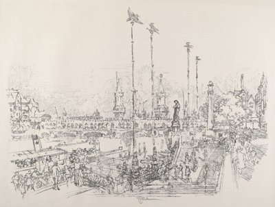 Most Oberbaum, Berlin autorstwa Joseph Pennell