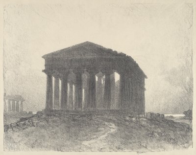 Paestum, Wieczór, 1913. autorstwa Joseph Pennell