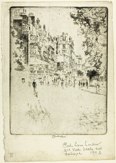 Park Lane autorstwa Joseph Pennell