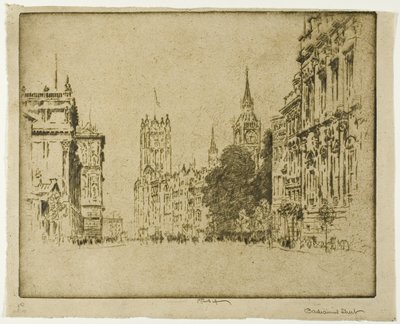 Ulica Parlamentu, Westminster autorstwa Joseph Pennell