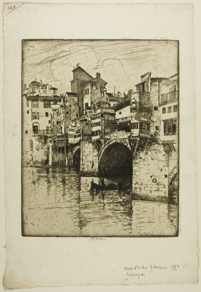 Ponte Vecchio, Florencja autorstwa Joseph Pennell