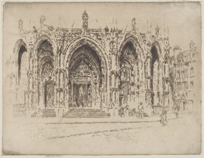 Ganek San Maclou, Rouen autorstwa Joseph Pennell