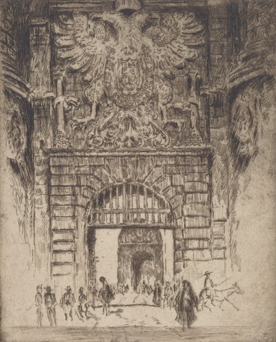 Brama Visagara, Brama Madrytu, Toledo, 1904. autorstwa Joseph Pennell