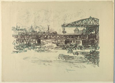 Dworzec kolejowy, Berlin autorstwa Joseph Pennell