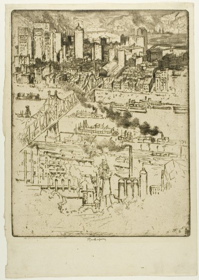 Dworzec kolejowy, Pittsburgh autorstwa Joseph Pennell