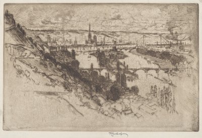 Rouen, z Bon Secours autorstwa Joseph Pennell