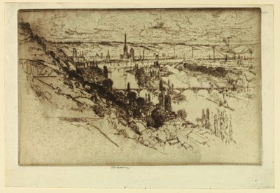 Rouen z Bon Secours autorstwa Joseph Pennell