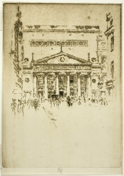 Teatr Królewski Haymarket autorstwa Joseph Pennell