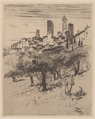 Św. Gimignano autorstwa Joseph Pennell