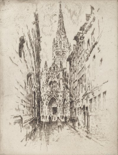 San Maclou, Rouen, 1907. autorstwa Joseph Pennell
