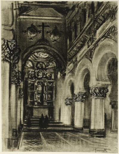 Santa Maria La Blanca, Toledo autorstwa Joseph Pennell