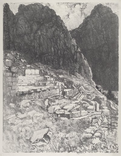 Siedziby Potężnych, Delphi, 1913. autorstwa Joseph Pennell