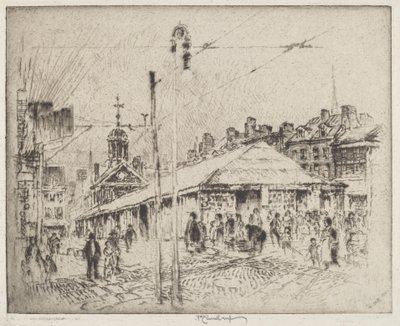 Rynek Drugiej Ulicy, Filadelfia autorstwa Joseph Pennell