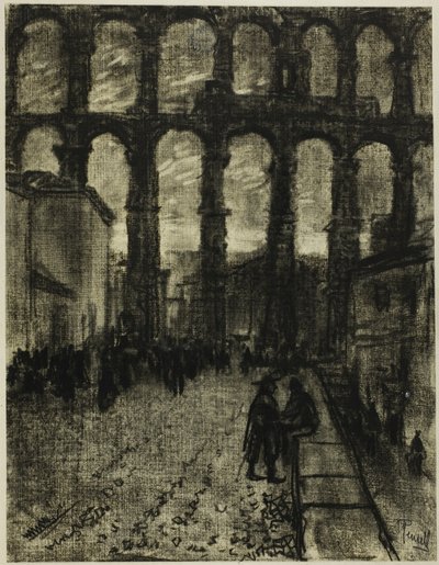 Segovia, Akwedukt z Rynku autorstwa Joseph Pennell