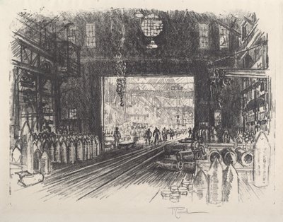 Fabryka Muszli, nr II, 1917. autorstwa Joseph Pennell