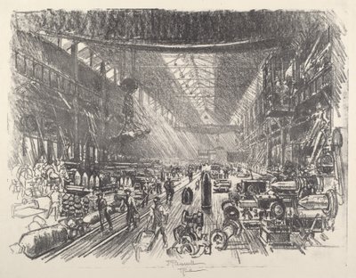 Fabryka Muszli, nr I, 1917. autorstwa Joseph Pennell