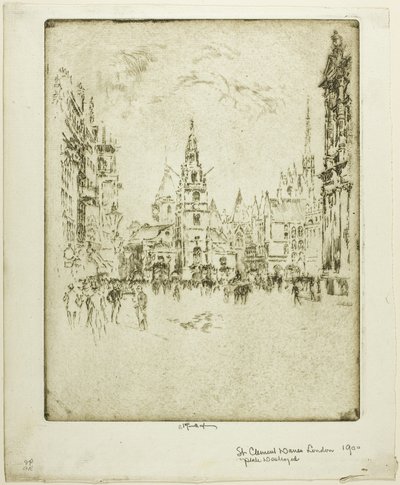 Św. Klemens Danes autorstwa Joseph Pennell
