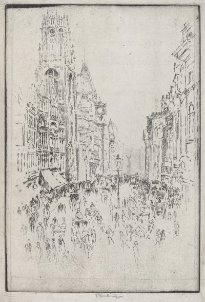 Św. Dunstana, Fleet Street autorstwa Joseph Pennell