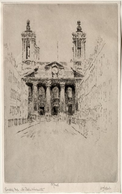 St Johns, Westminster, 1895. autorstwa Joseph Pennell